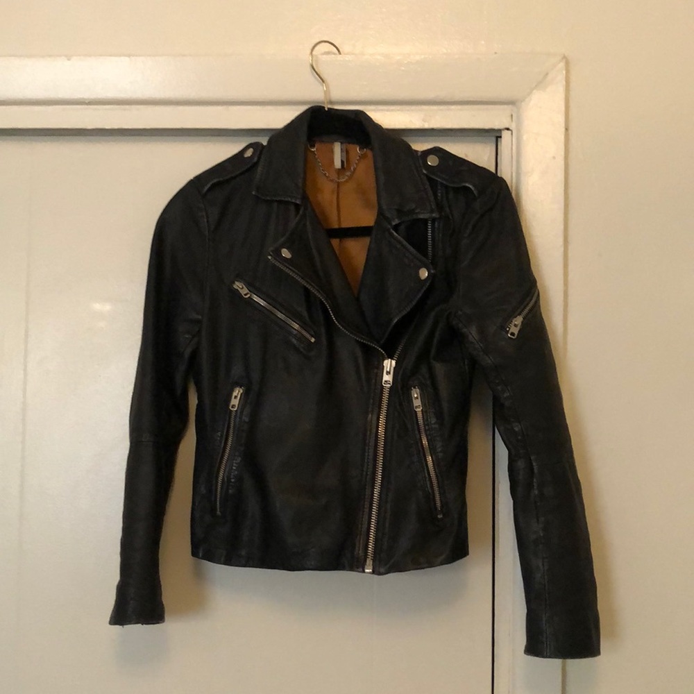 Topshop real leather jacket